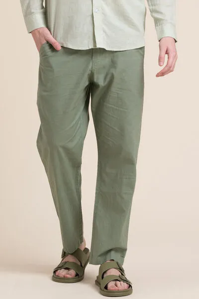 GREEN LINEN TROUSER