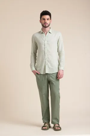 GREEN LINEN TROUSER