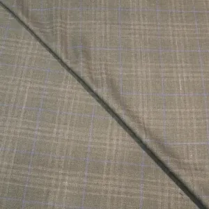 Green with Light Blue Windowpane Ermenegildo Zegna Cloth Suiting Fabric
