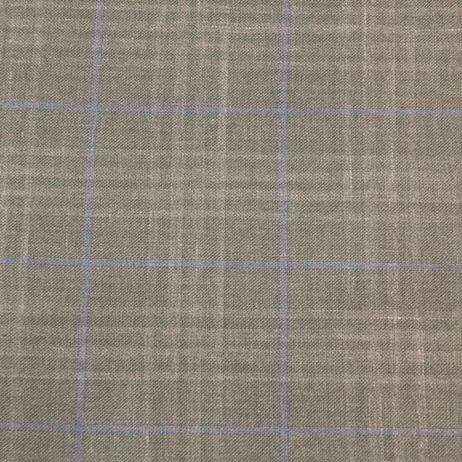 Green with Light Blue Windowpane Ermenegildo Zegna Cloth Suiting Fabric