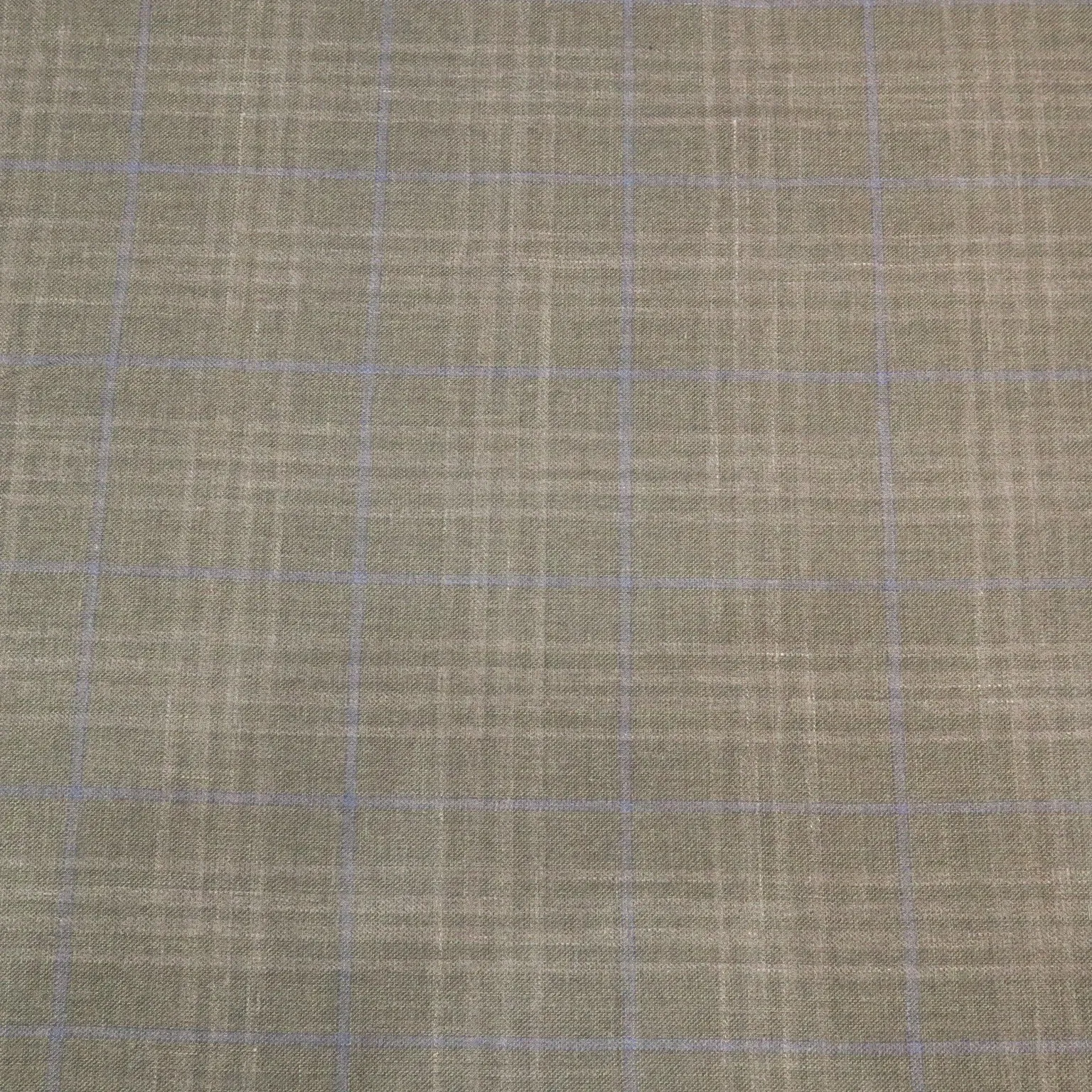 Green with Light Blue Windowpane Ermenegildo Zegna Cloth Suiting Fabric
