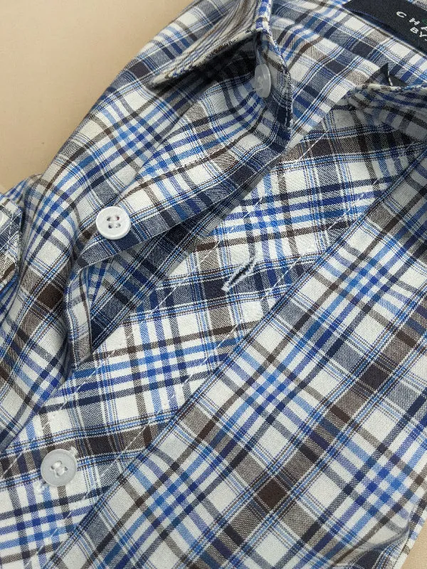 Grey Checks Formal Dress Shirt For Men MFS82