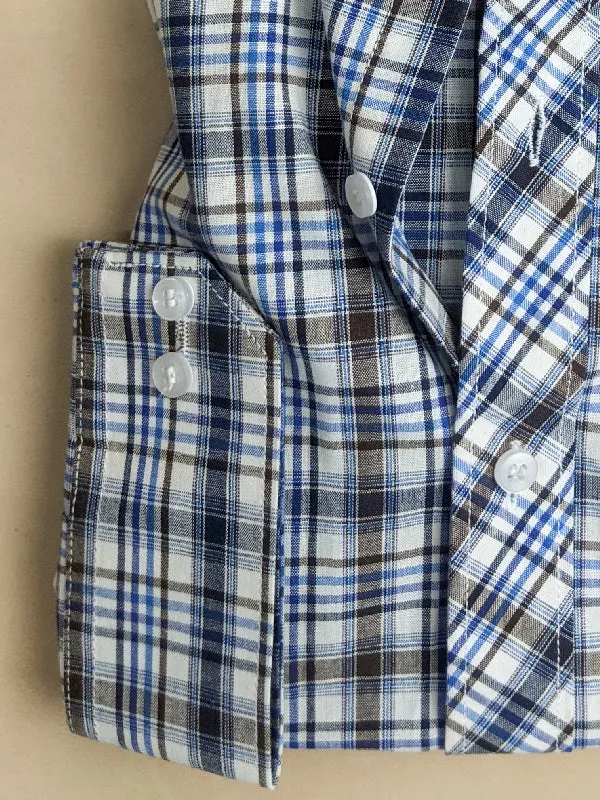 Grey Checks Formal Dress Shirt For Men MFS82