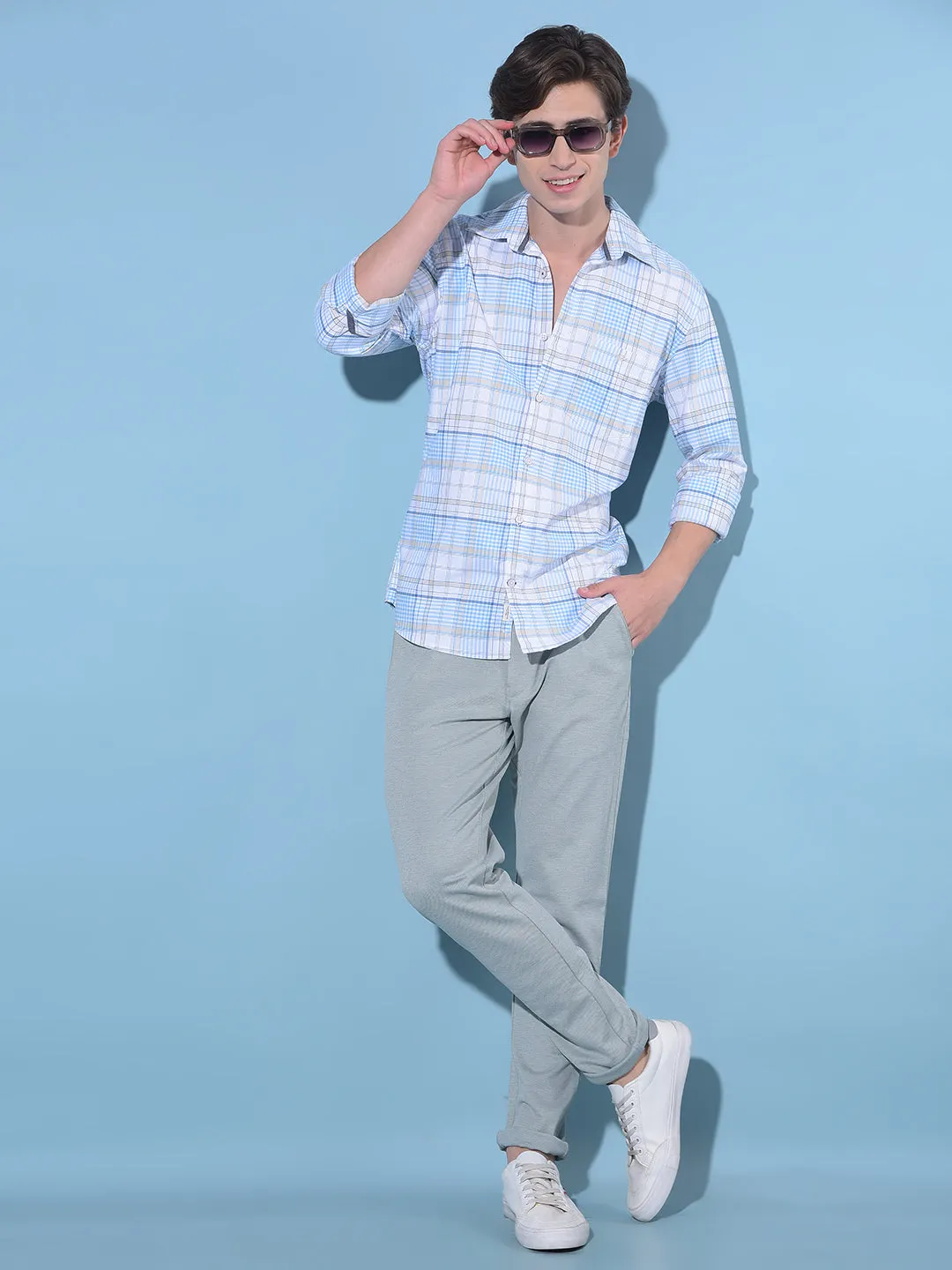 Grey Dobby Trousers