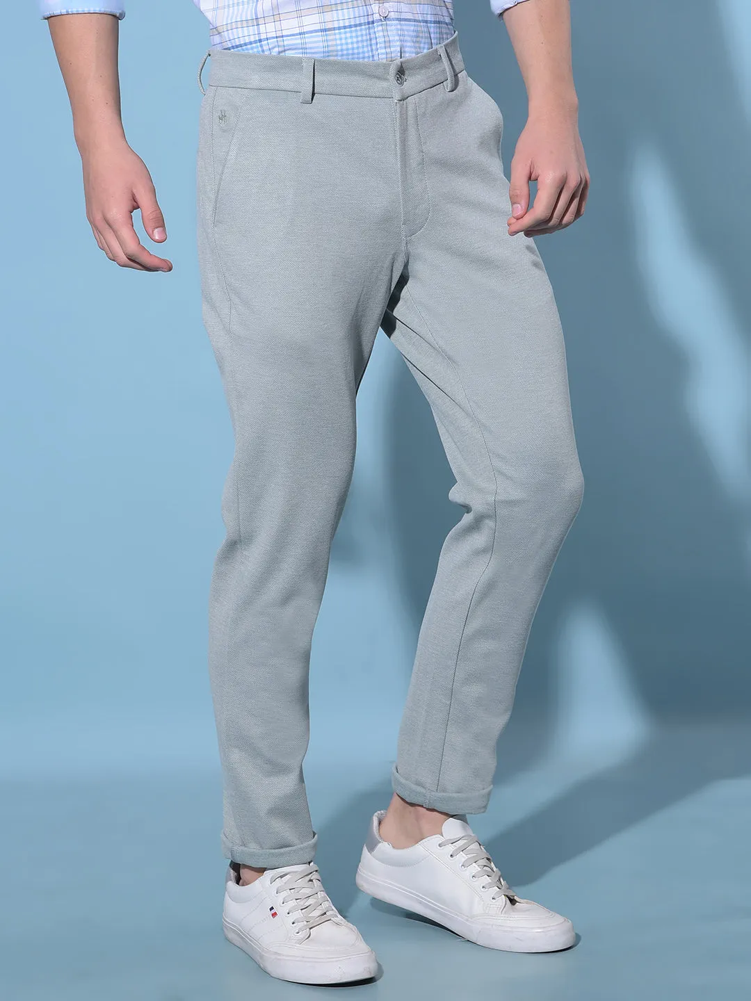 Grey Dobby Trousers
