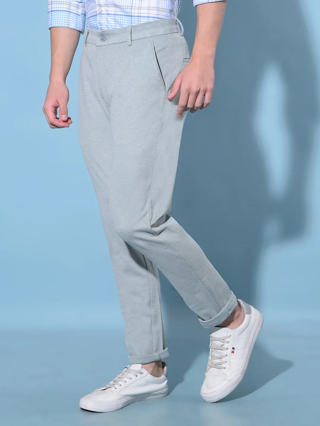 Grey Dobby Trousers