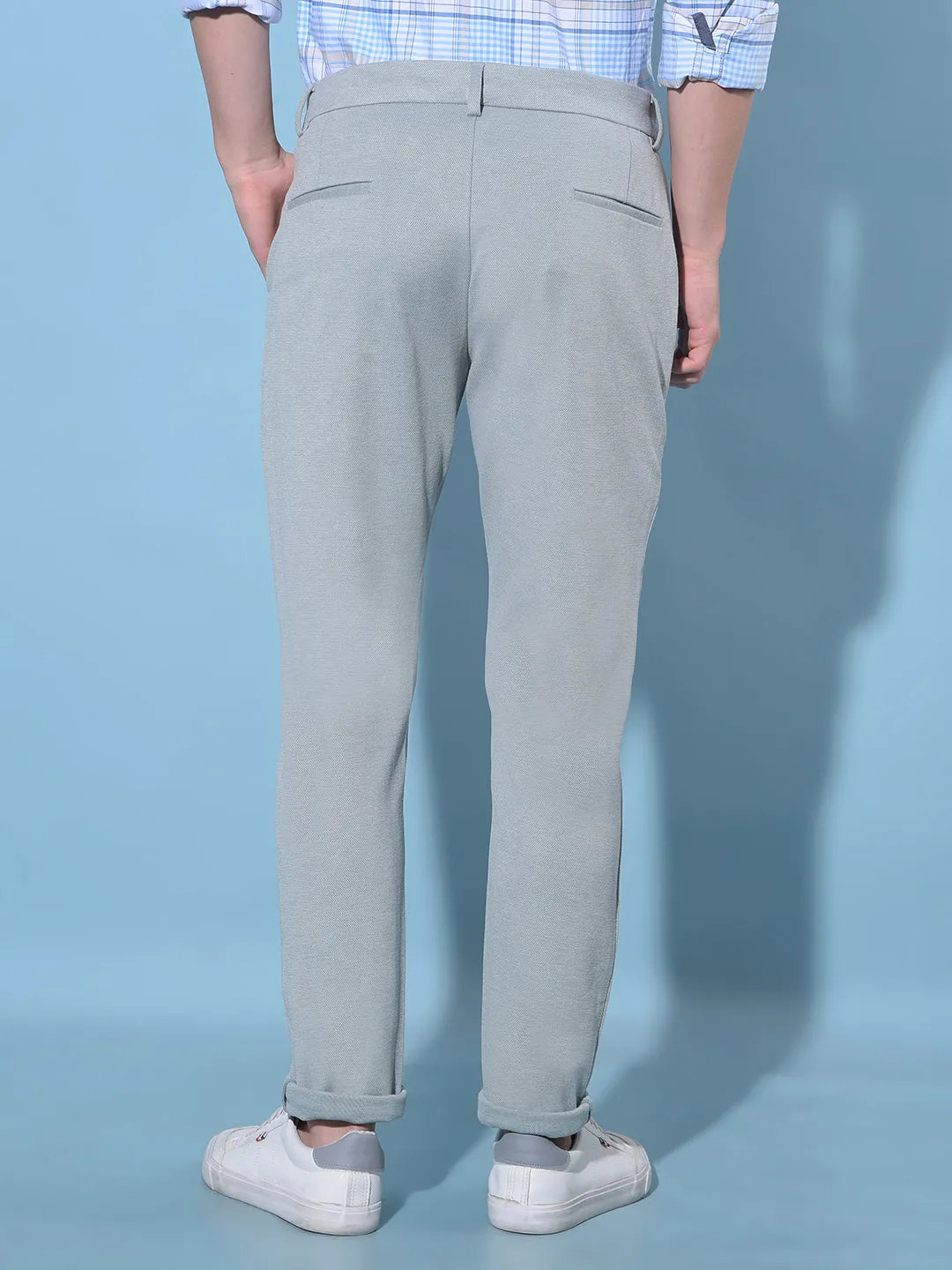 Grey Dobby Trousers