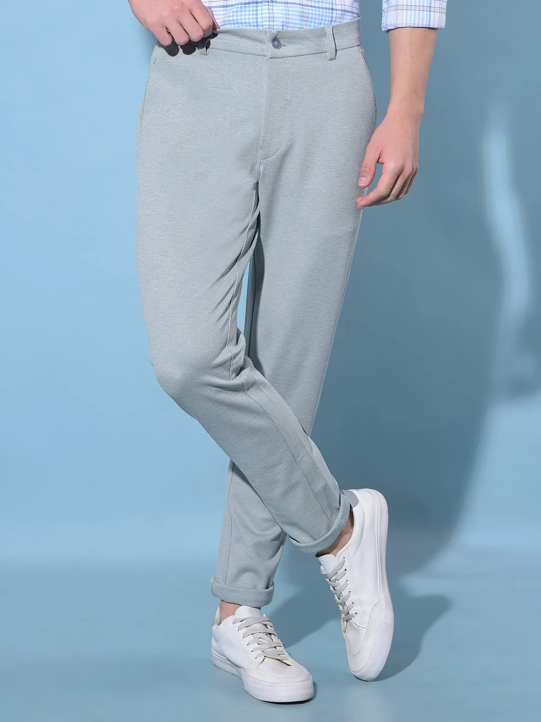 Grey Dobby Trousers
