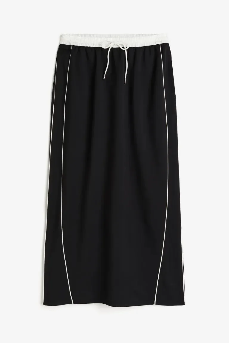 H&M maxi slip skirt, black