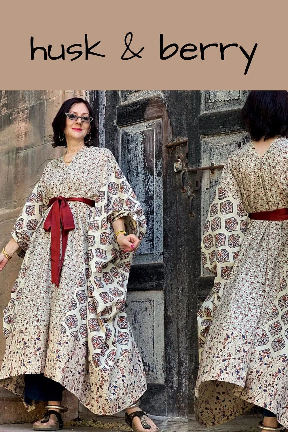 Handblocked Cotton Kaftan