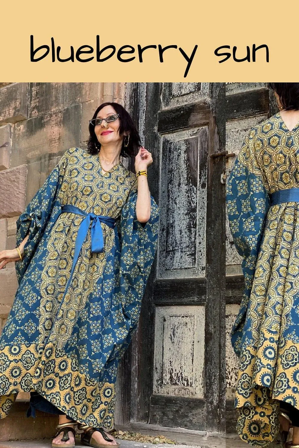 Handblocked Cotton Kaftan