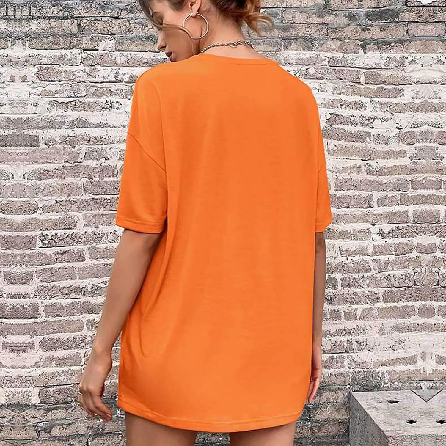 hlysgo Summer Mini Dress for Women Casual Loose Fit Short Sleeve Crew Neck T-Shirt Dresses Trendy Ladies Short Tunic Dress
