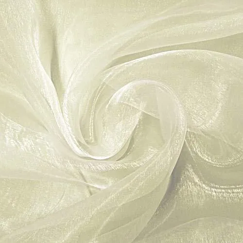 Ivory 60"Wide 100% Polyester Soft Light Weight, Sheer Crystal Organza Fabric Sold By The Yard