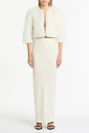 Ivory Crepe Bias Skirt