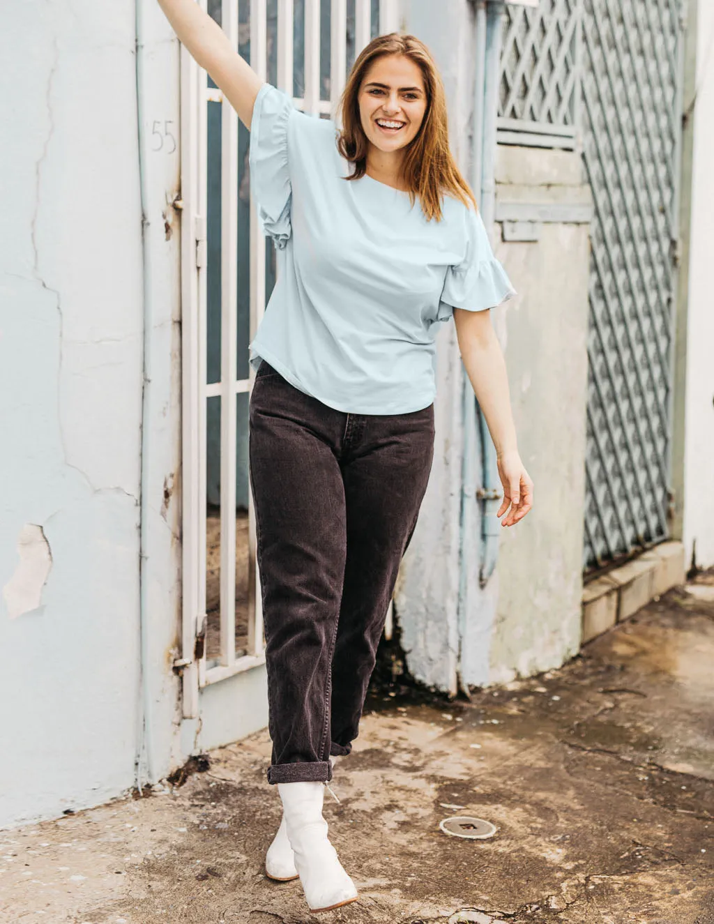 KARA relaxed top in Ballad Blue