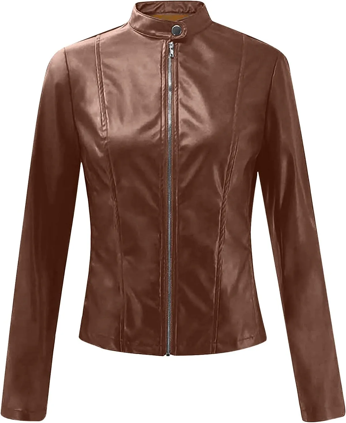 Kuluzego Womens Cardigan Front Coat Baby Tees Jacket Outerwear for Women Long Sleeve Faux Leather Fall Winter Coat 2025 Y2K