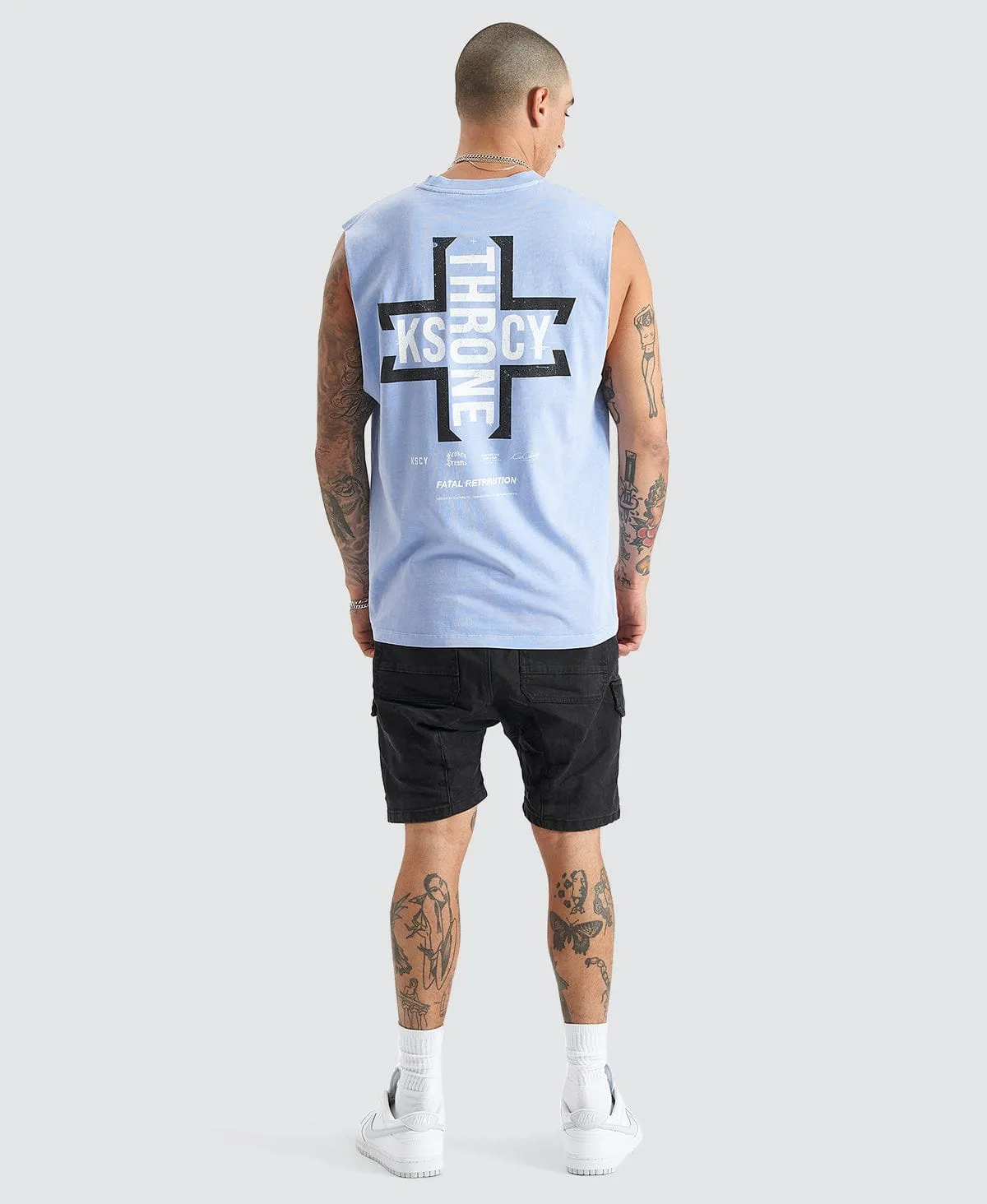 Lamont Relaxed Fit Muscle Pigment Kentucky Blue