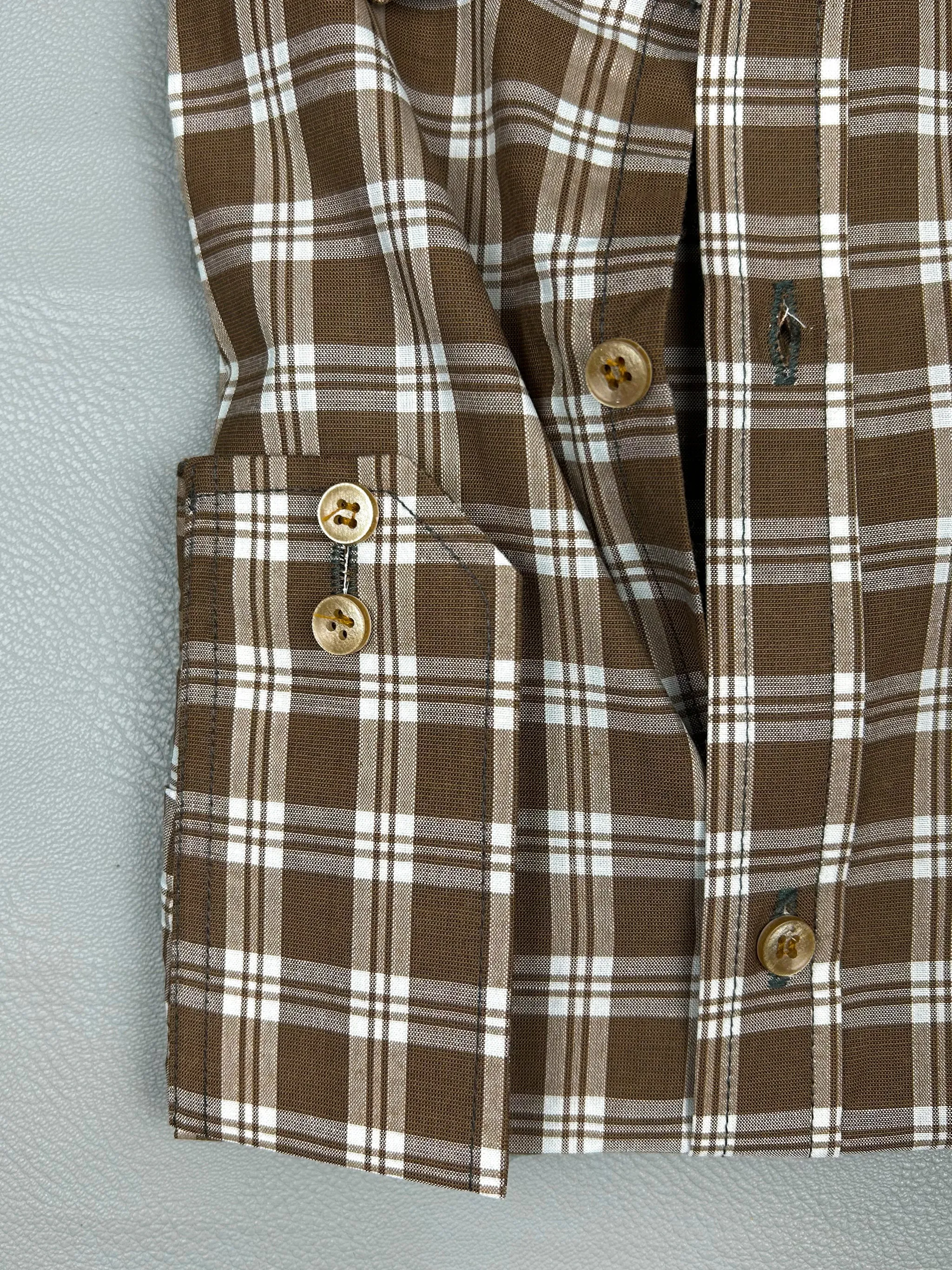Light Brown Checks Formal Dress Shirt For Men MFS144