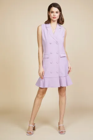Light Purple Woven Sleeveless Coat Dress