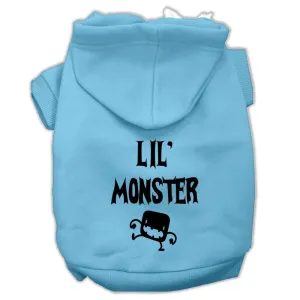 Lil Monster Screen Print Pet Hoodies Baby Blue Size XL (16)