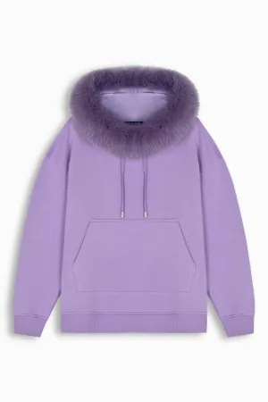 Lilac Fox Fur Hoodie