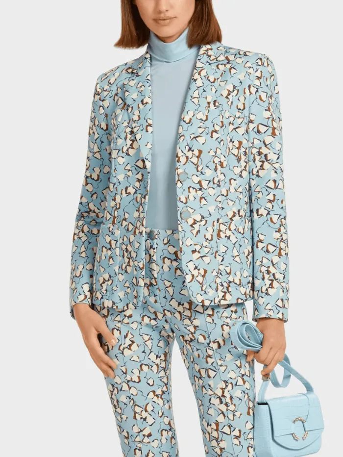 Marc Cain Collections Printed Blue Blazer UC 34.01 J04 COL 314