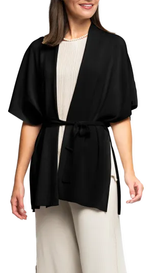 Melinda Belted Dropped Shoulder Cardigan; Black