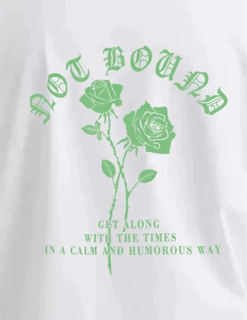 Men White Oversized Printed T-shirt