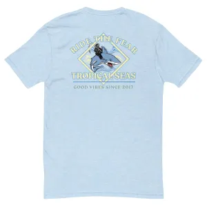 Men's Ride the Fear Shark T-shirt by Tropical Seas Clothing