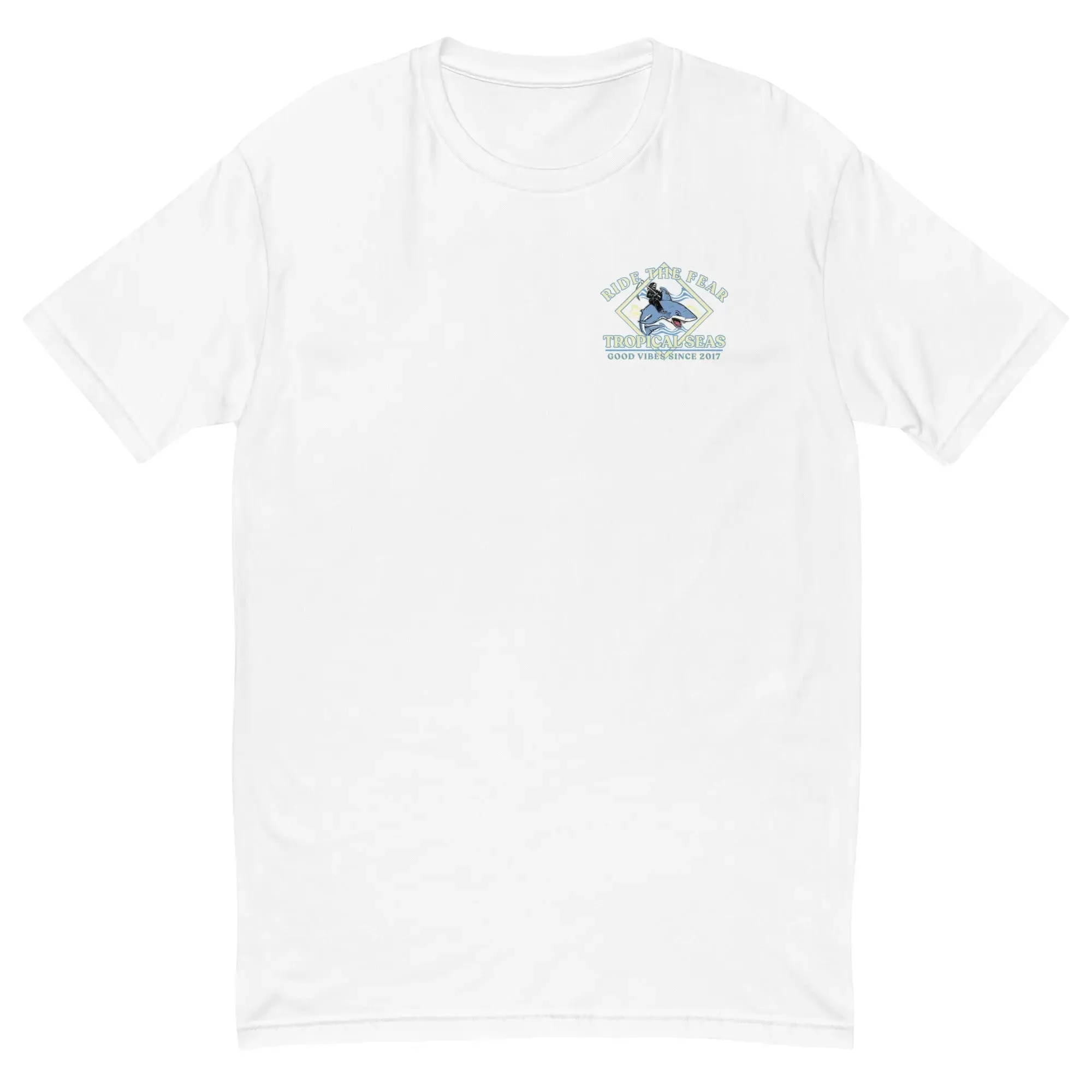 Men's Ride the Fear Shark T-shirt by Tropical Seas Clothing