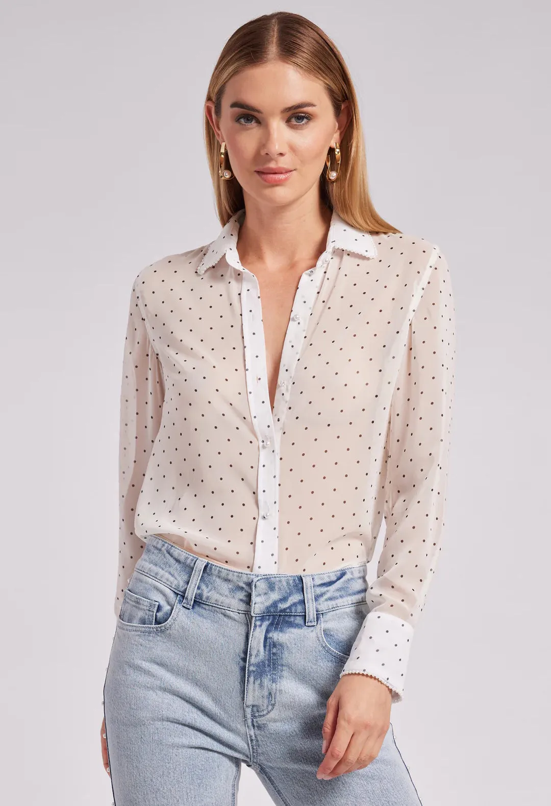 Mercy Polka Dot Georgette Shirt