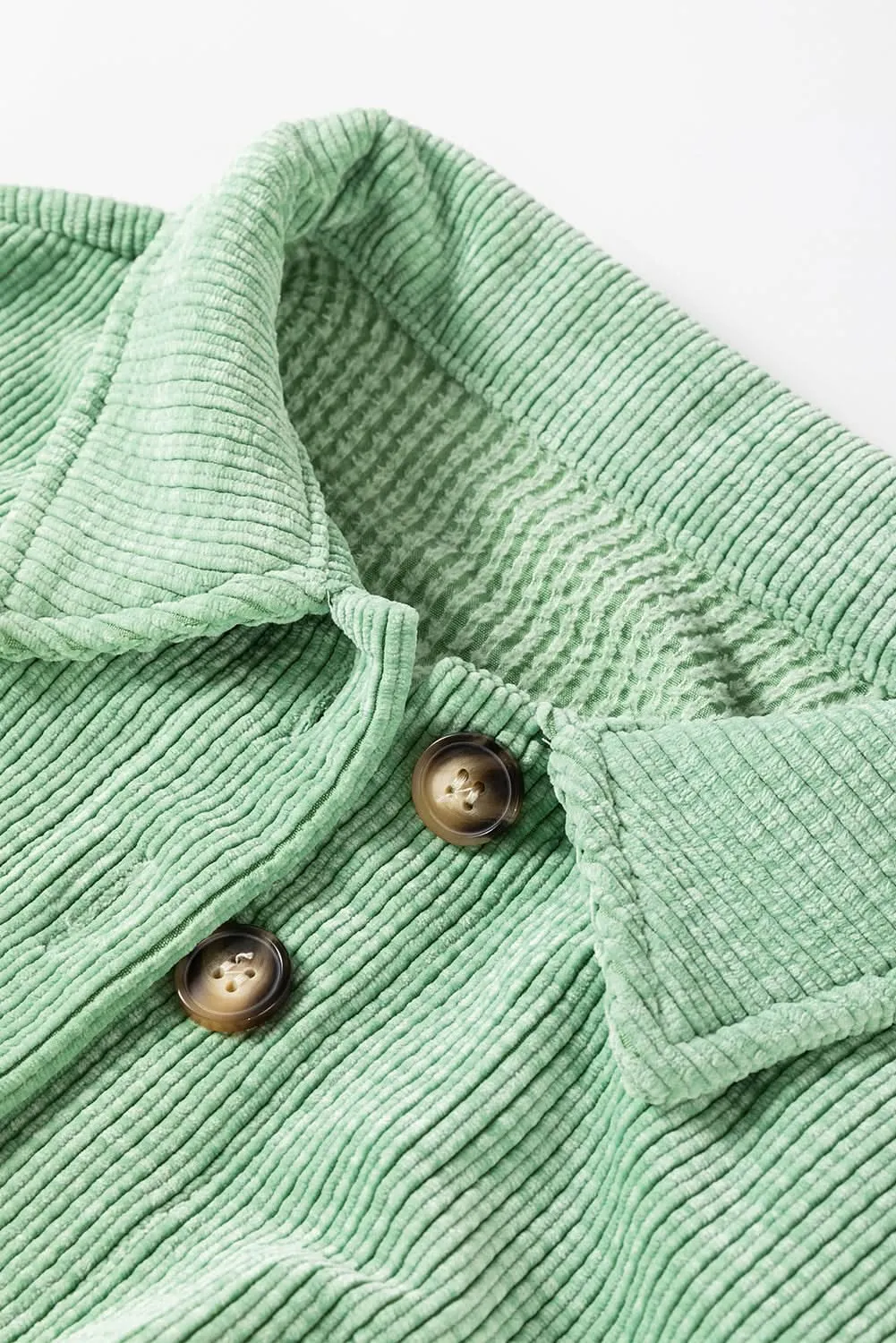 Mist green corduroy shacket