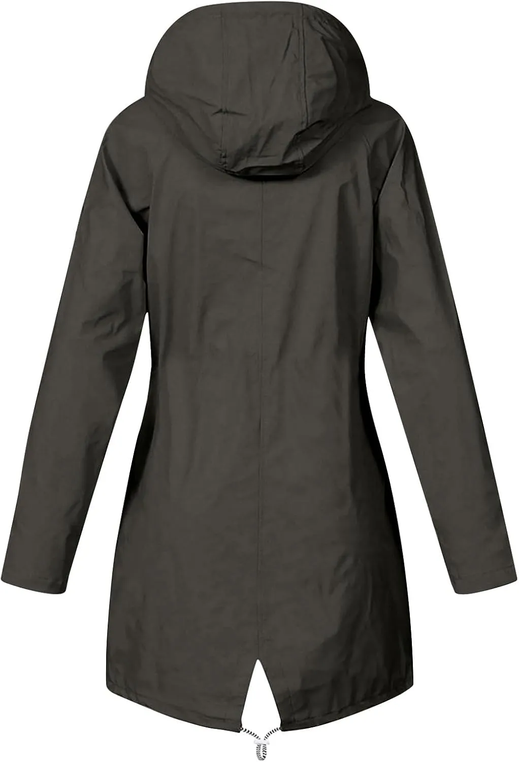 NaRHbrg Raincoat Hoodie for Women, Teen Girls Lightweight Hooded Jacket Solid Rain Jacket Outdoor Raincoat Windproof