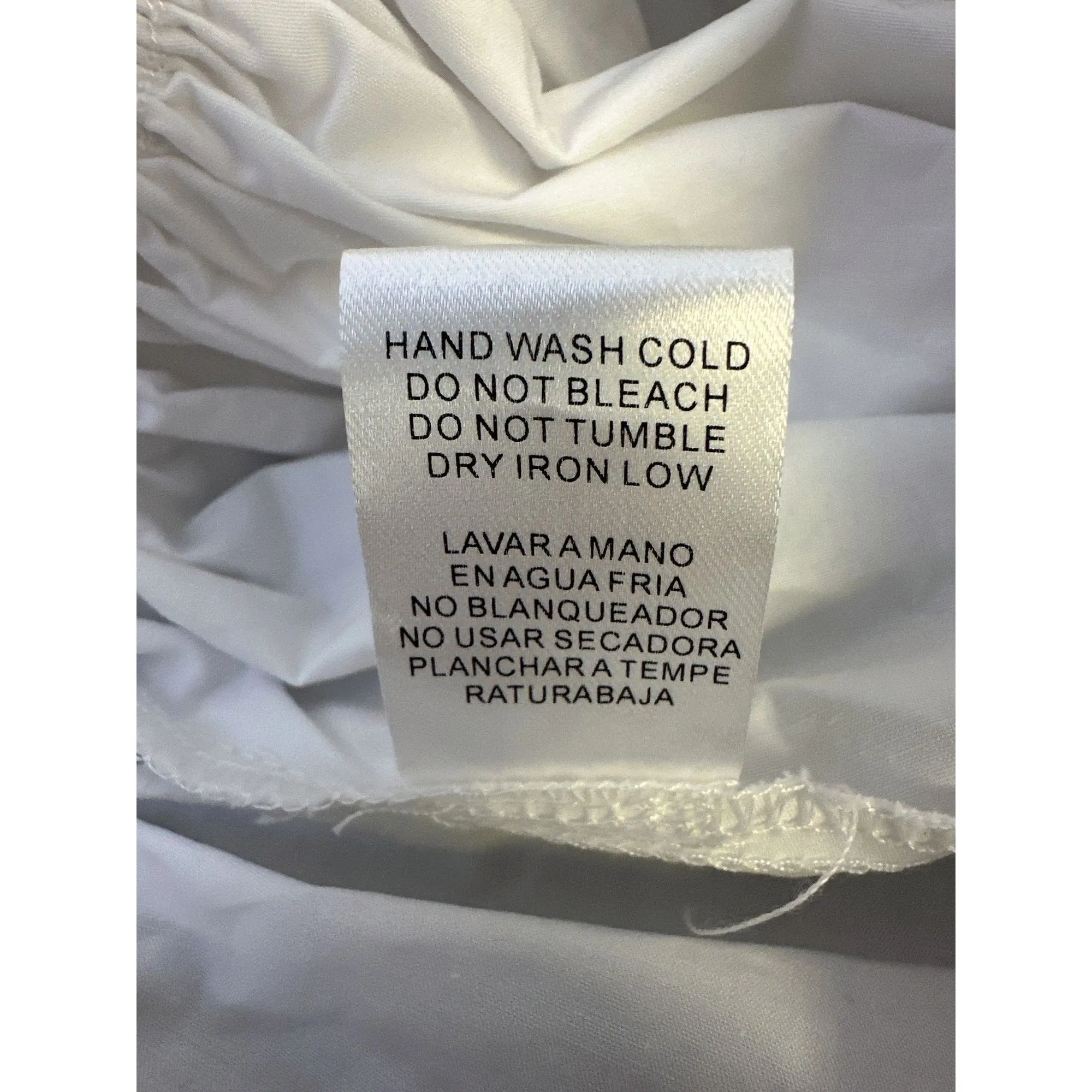 NWT Aureum White Smocked Puff Sleeve Peplum Blouse w/V-Neck Size S