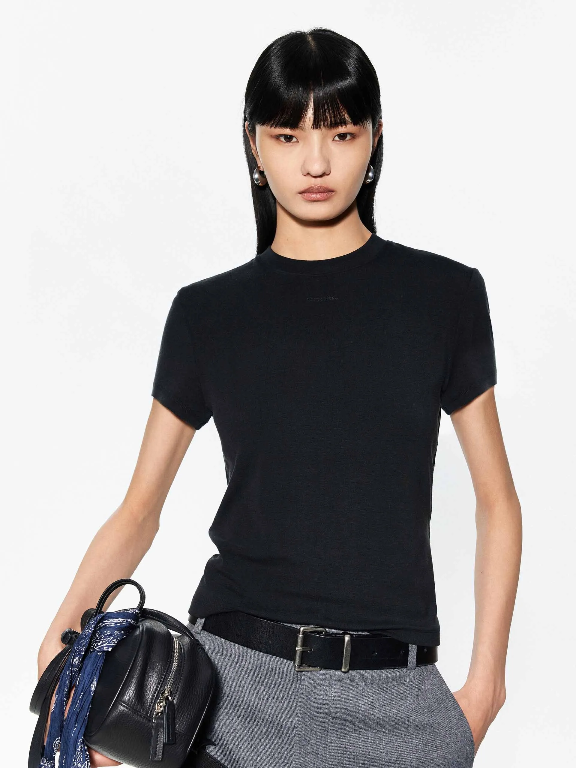 Pure Color Slim Fit T-shirt