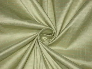 Pure SILK Dupioni FABRIC Light Yellowish Gold &amp; Light Sea Green Stripes