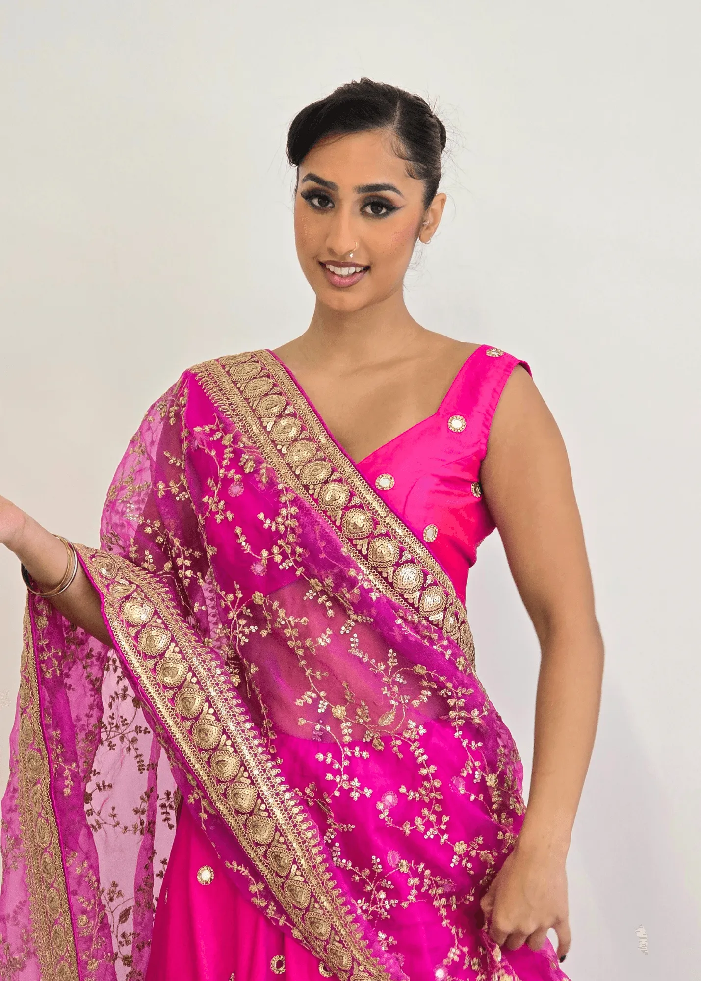 Rani Luxury Hot Pink Silk Mirror Blouse (size 4-16)