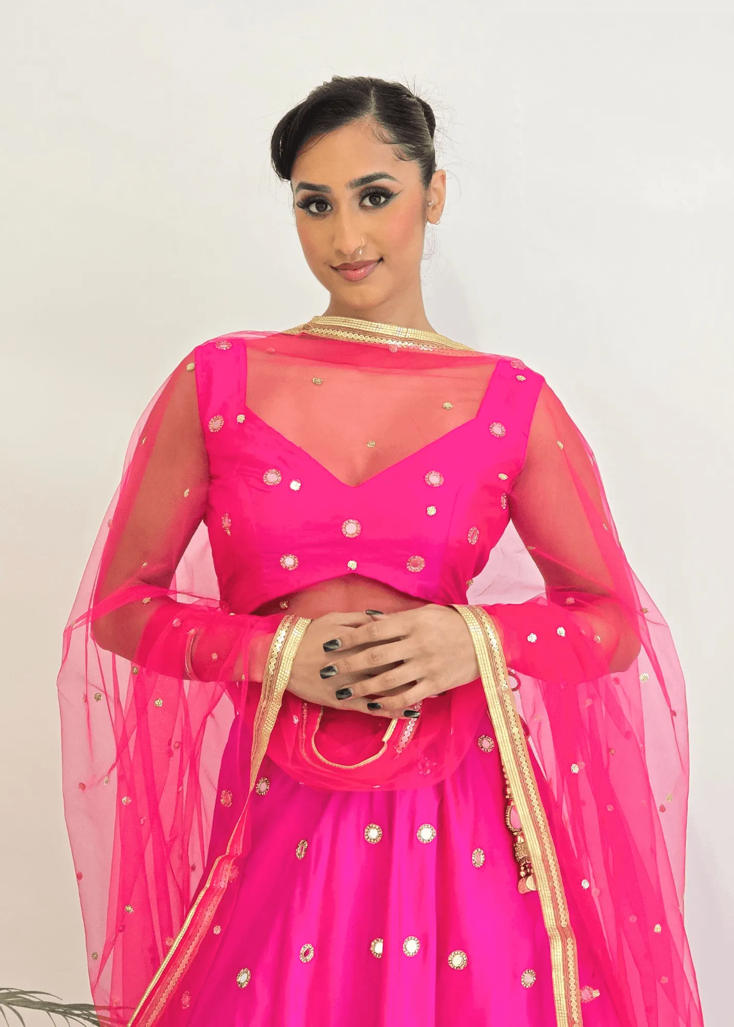 Rani Luxury Hot Pink Silk Mirror Blouse (size 4-16)