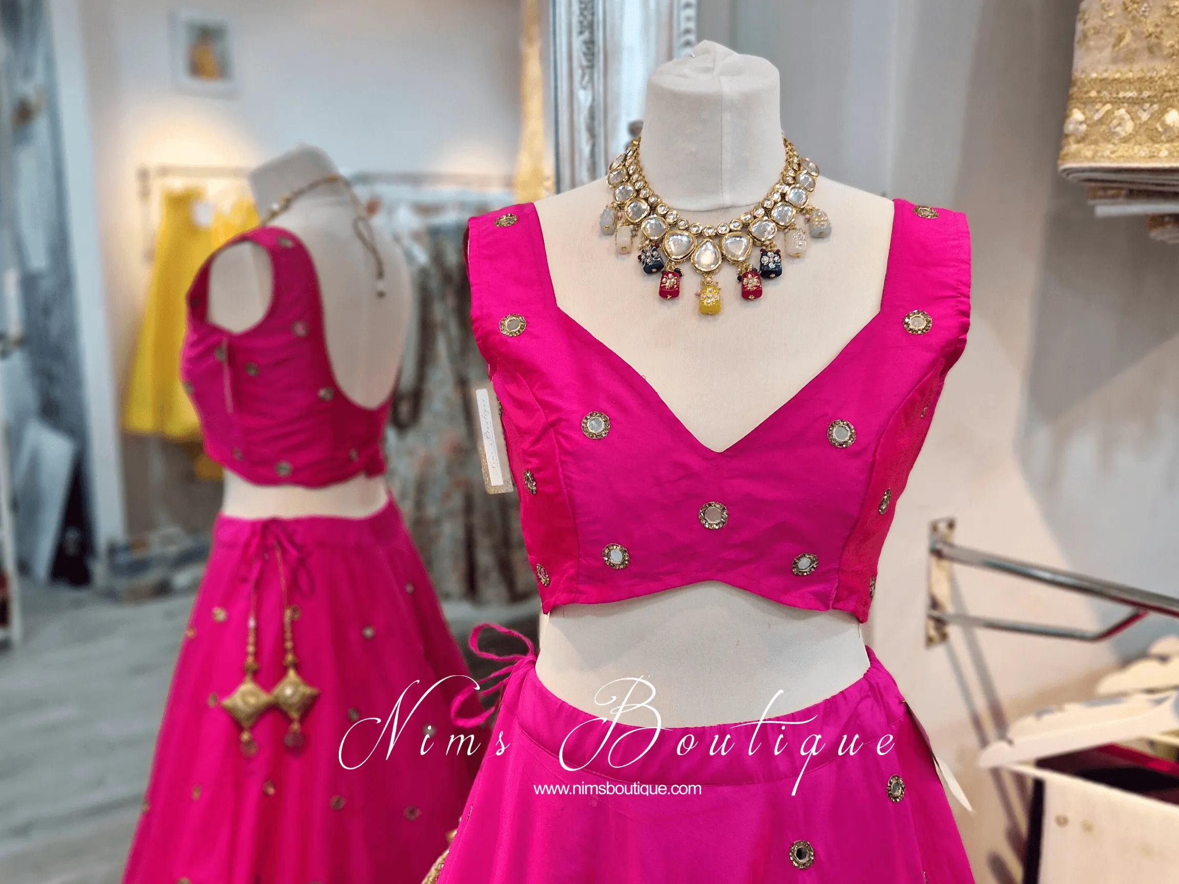 Rani Luxury Hot Pink Silk Mirror Blouse (size 4-16)