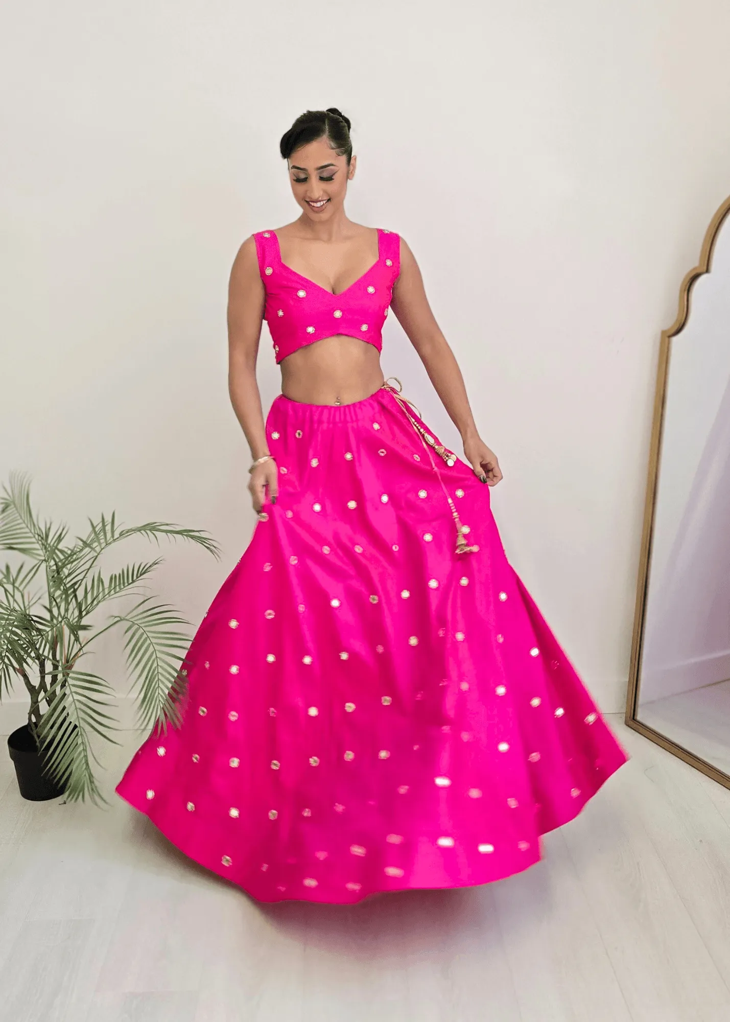 Rani Luxury Hot Pink Silk Mirror Blouse (size 4-16)