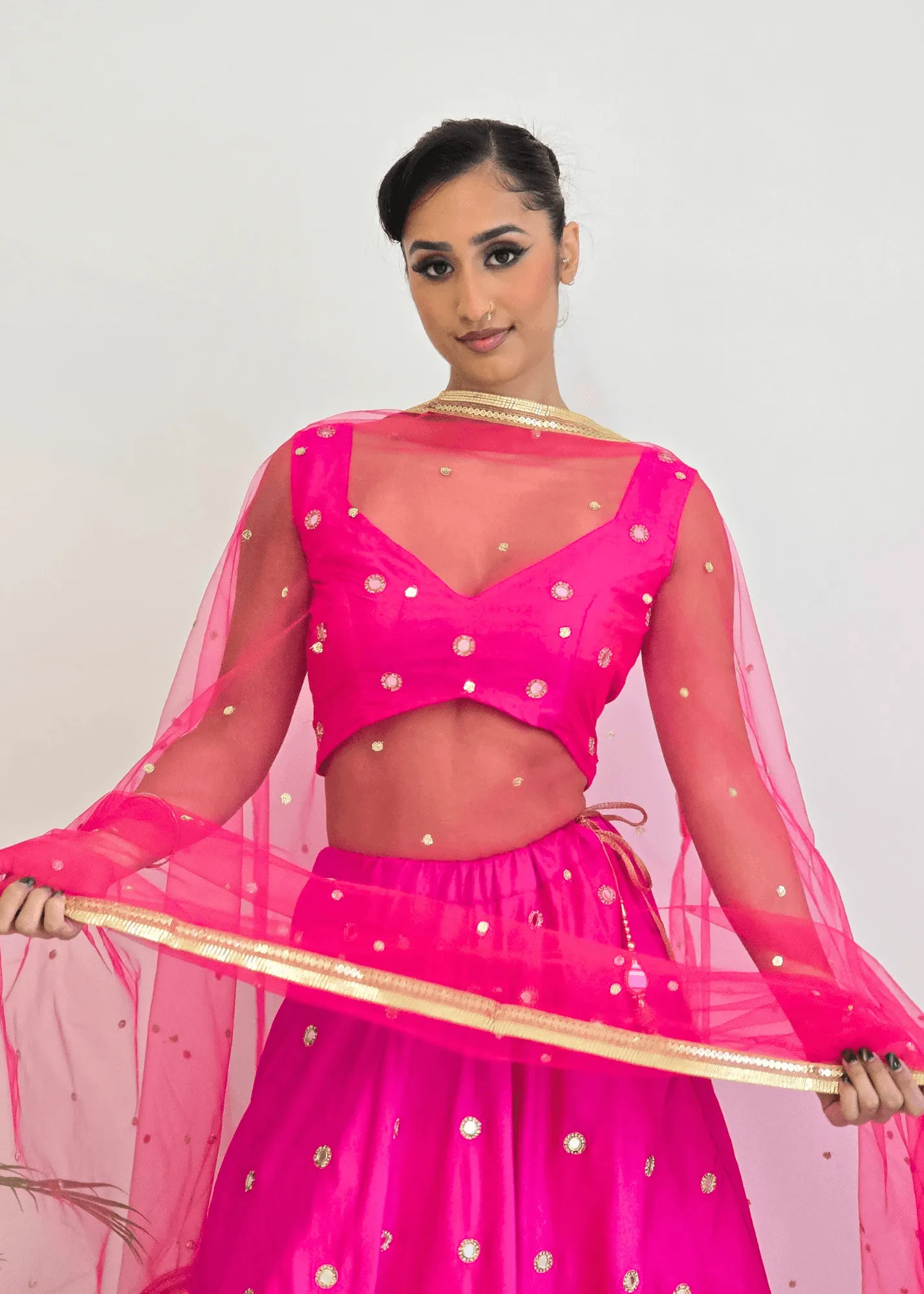 Rani Luxury Hot Pink Silk Mirror Blouse (size 4-16)