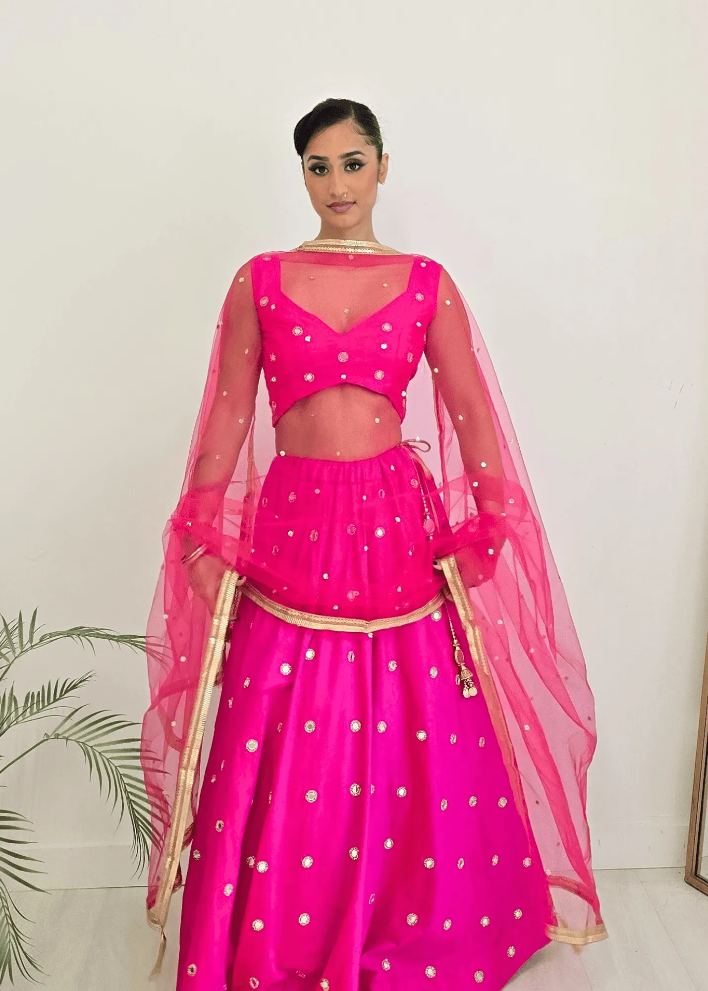 Rani Luxury Hot Pink Silk Mirror Blouse (size 4-16)