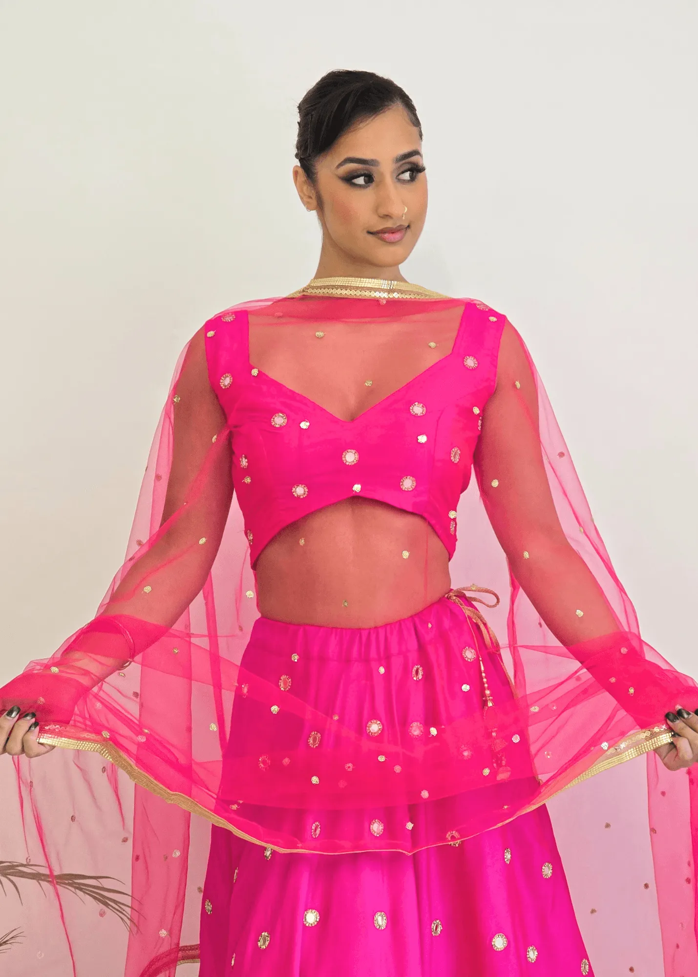 Rani Luxury Hot Pink Silk Mirror Blouse (size 4-16)