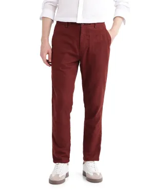 Rare Rabbit Men Pastor-3 Rust Drawstring Closure Plain Trouser