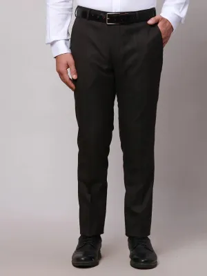 Raymond Men Brown Slim Fit Checks Polyester Trousers