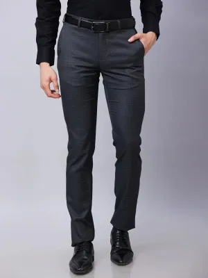 Raymond Men Grey Solid Slim Fit Polyester Blend Trousers