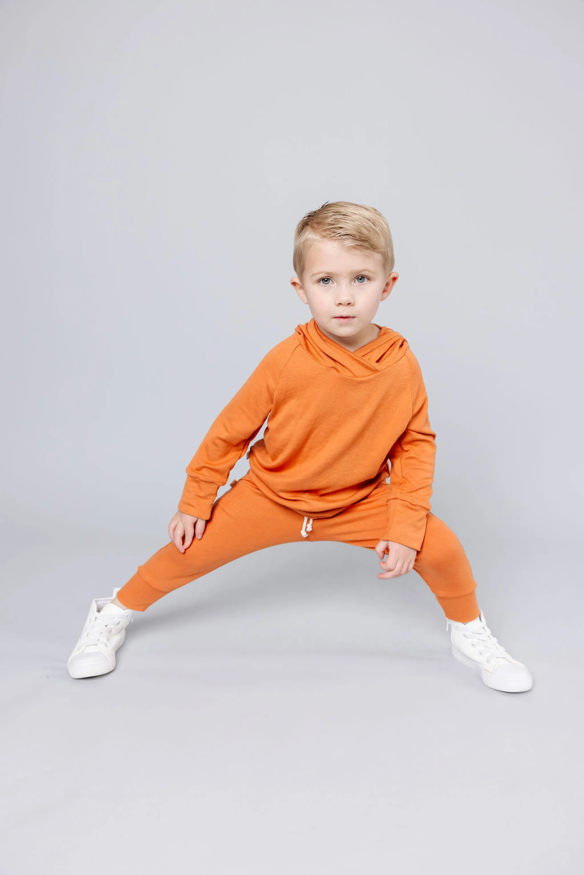 rib knit jogger - pumpkin