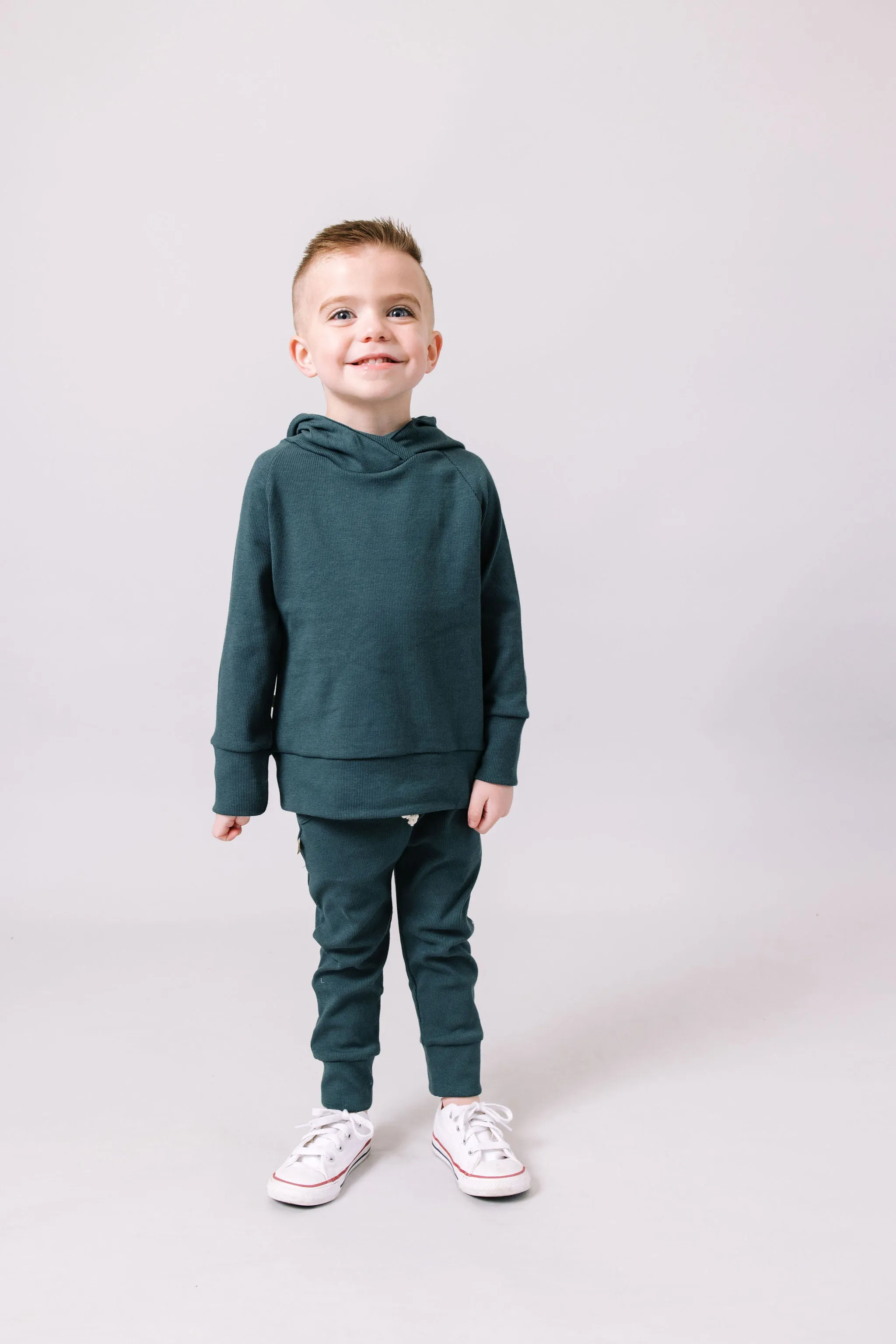 rib knit jogger - spruce