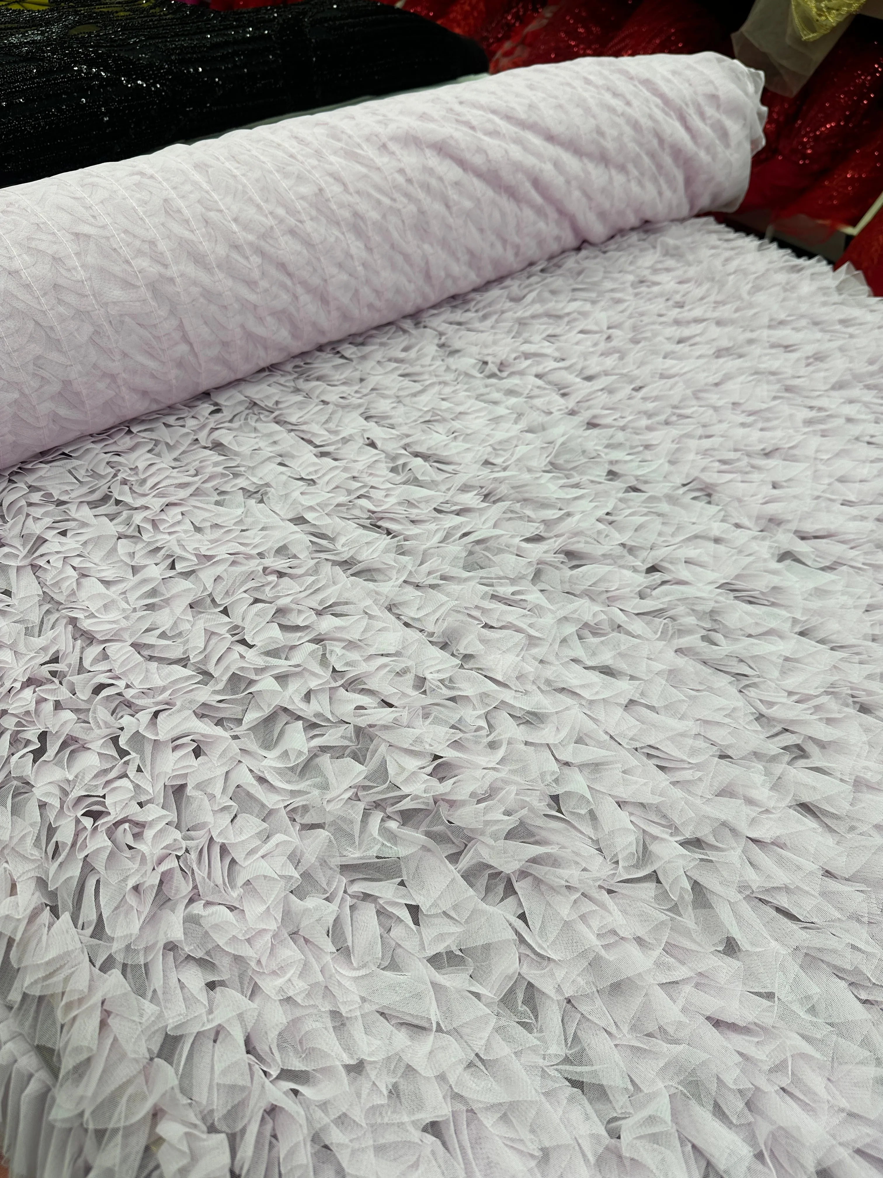 Ruffled Tulle Frill - light pink