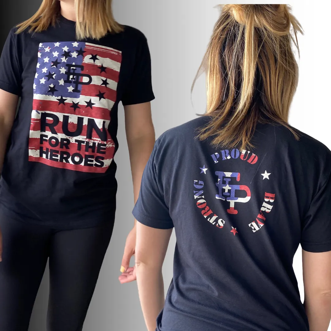 Run For The Heroes Flag T-Shirt